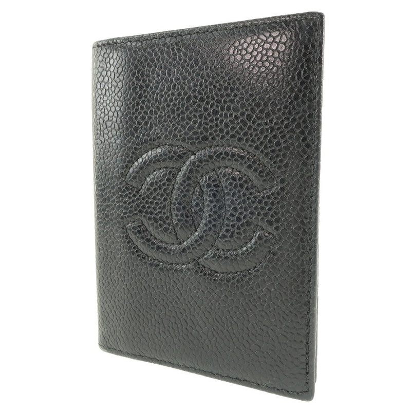 [Chanel] Chanel Coco Mark Card Mat Caviar Piel x Caja de tarjeta unisex de cuero A-Rank
