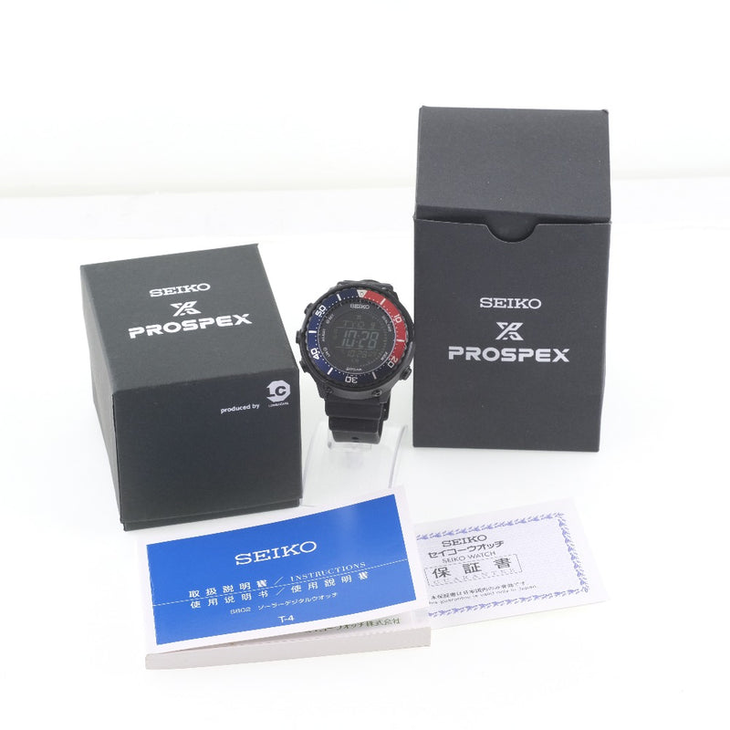 [Seiko] Seiko Prospex Field Master S802-00A0 SBEP003 Watch Stainless Steel x Rubber Solar Clock Digital Digital Display Men's Black Print Watch A-Rank