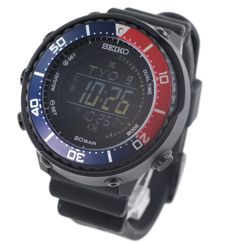 [Seiko] Seiko Seiko Prospex Field Master S802-00A0 SBEP003手表不锈钢X橡胶太阳能时钟数字显示男士黑色印刷品A级