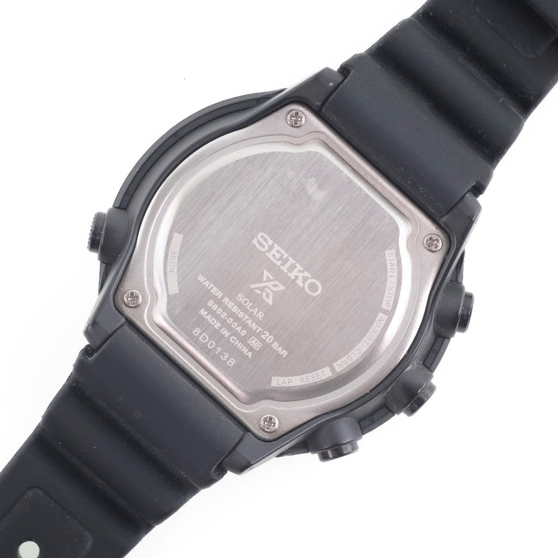 【SEIKO】セイコー
 プロスペックス フィールドマスター S802-00A0 SBEP003 腕時計
 ステンレススチール×ラバー ソーラー時計 デジタル表示 メンズ 黒文字盤 腕時計
A-ランク