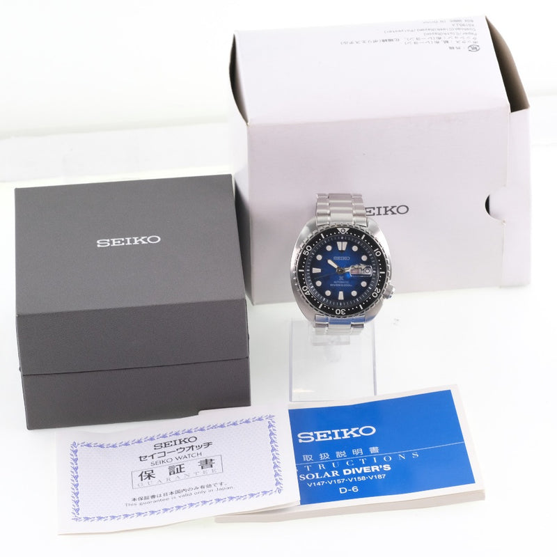 【SEIKO】セイコー
 プロスペックス ダイバースキューバ 4R36-08D0 Save the Ocean SBDY063 腕時計
 ステンレススチール 黒 自動巻き メンズ 青文字盤 腕時計
A-ランク