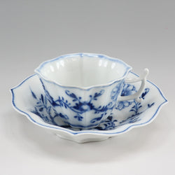 [Meissen] Meissen古董蓝色洋葱杯和碟子X 1餐具瓷器餐具餐具
