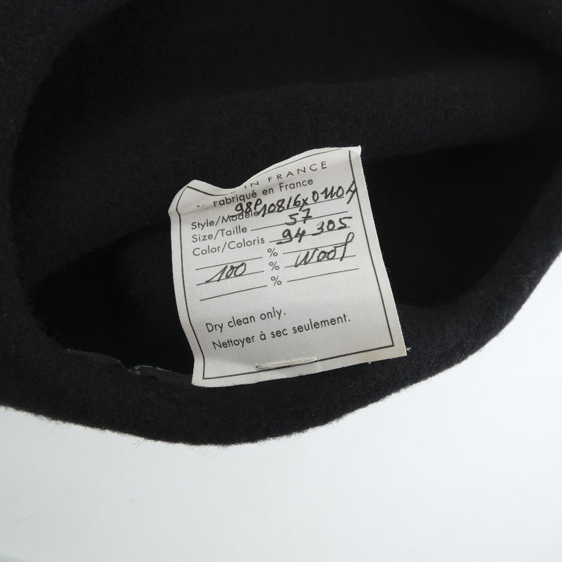 [CHANEL] Chanel 
 beret 
 98P 10816X Wool Black Ladies