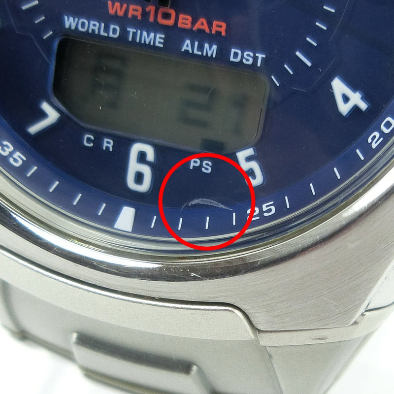 [casio] Casio Wave Ceptor Web网络链固体艰难的太阳能WVA-430J观看太阳能无线电时钟Anadisi Dial Men's Navy Dial手表