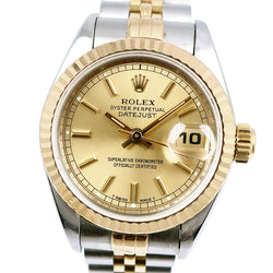 ROLEX】ロレックス オイスターパーペチュアル S番 69173 YG×ステンレススチール 自動巻き レディース ゴールド文字盤 腕時計 –  KYOTO NISHIKINO