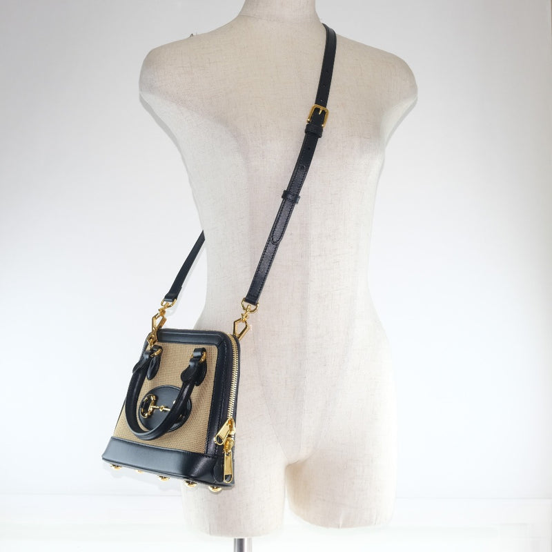 [Gucci] Gucci Horse Bit 1955 2way Shoulder 640716 Lienzo de bolsos X Calf Beige Ladies Handbag s Rank