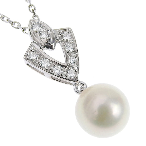 [Mikimoto] Mikimoto Pearl 7.5mm K18 White Gold X Pearl X Diamond Ladies Necklace SA Rank