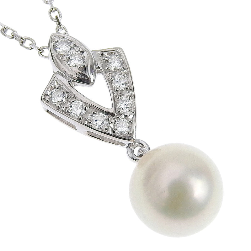 [Mikimoto] Mikimoto Pearl 7.5 mm K18 Oro blanco X Pearl x Diamond Ladies Collar SA Rank