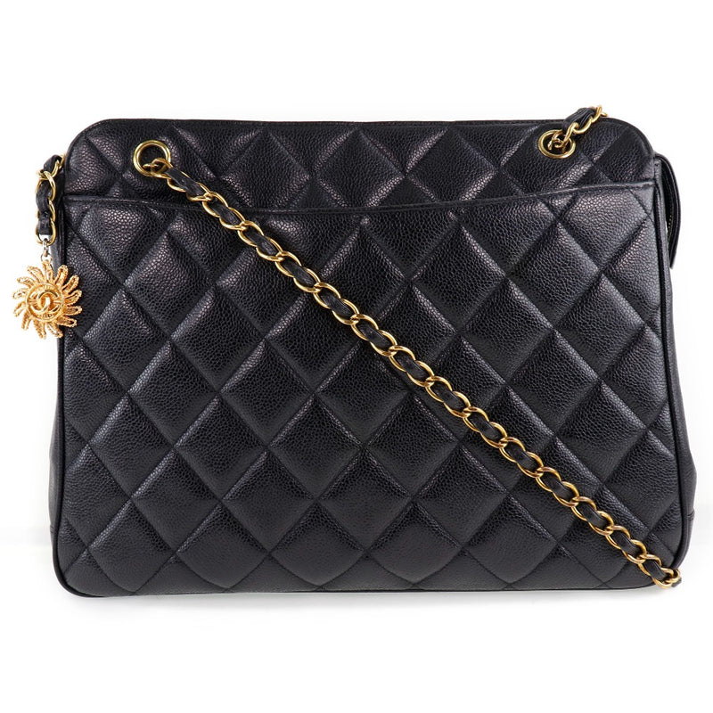 CHANEL] Chanel Chain shoulder solar charm shoulder bag Mat Cabian Skin Black  Ladies Shoulder Bag A-rank – KYOTO NISHIKINO