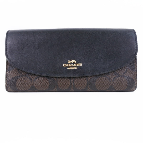 [코치] 코치 서명 롱 지갑 송아지 X PVC 블랙 유니니스 렉스 긴 지갑 A 순위