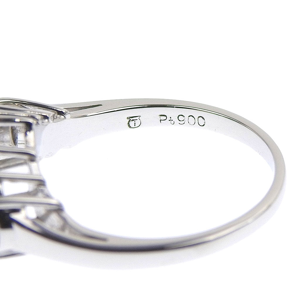Pt900 リング 9.5号(10号) 私的刻印あり プラチナリング メンズ ダイヤモンド オニキス ローマ数字 13-23号