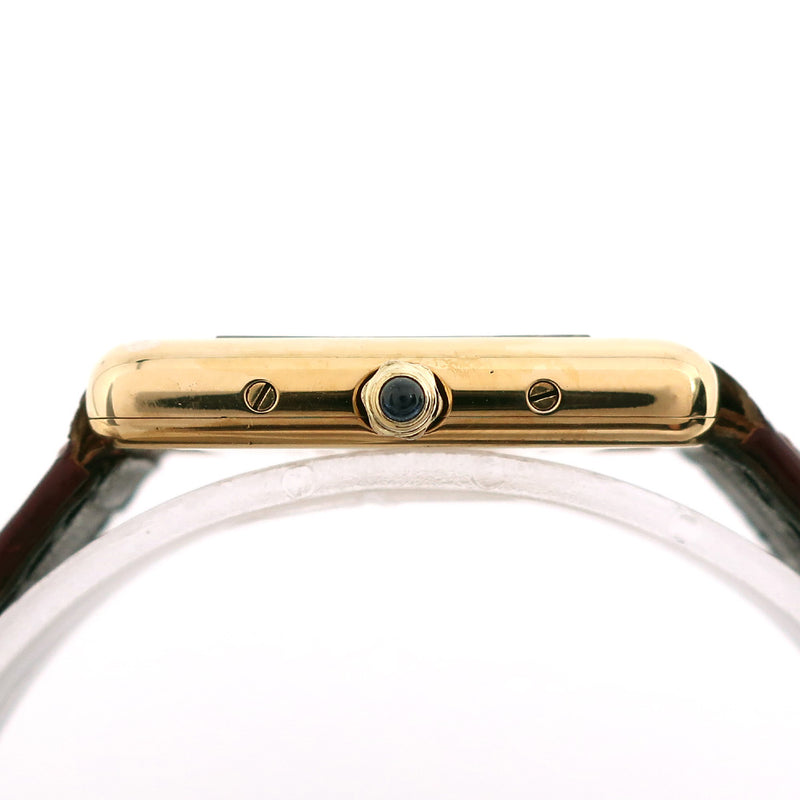 [Cartier] Cartier Mast Tank Vermille Silver 925 × Costo de cuero Pantalla analógica Damas Burdeaux Dial Watch