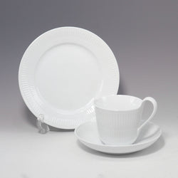 [Royal Copenhagen] Royal Copenhagen White Freded Tableware High -handle Cup Saucer Plate WHITE FLUTED_S Rank