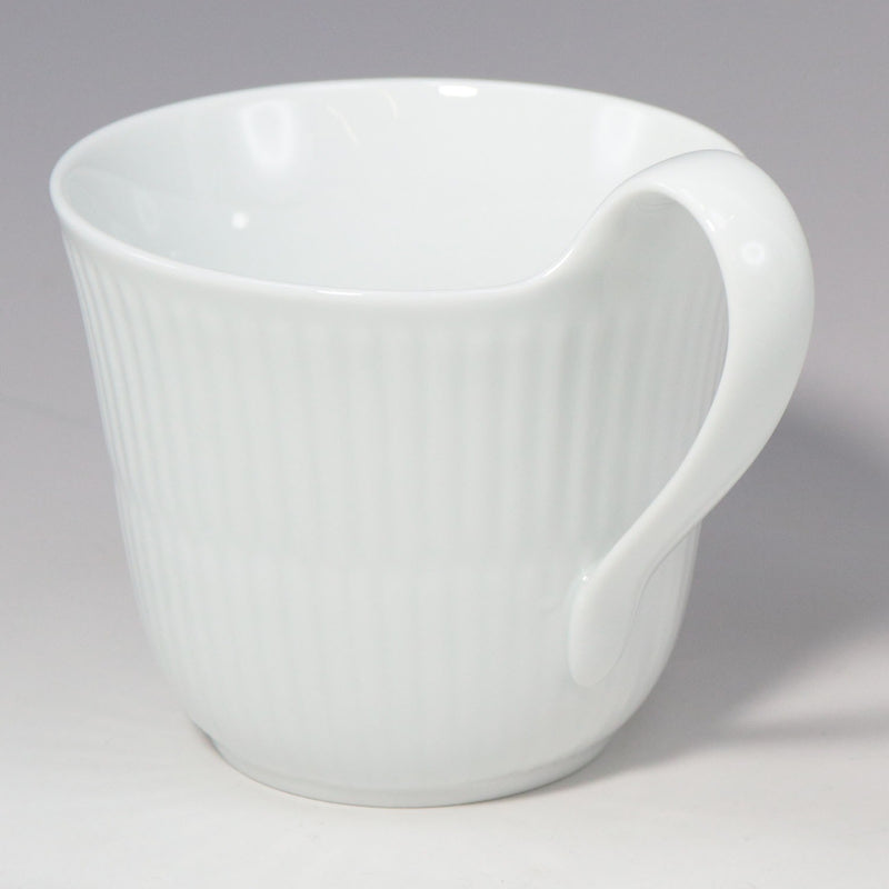 [Royal Copenhagen] Royal Copenhagen White Freded 식탁기 High -Handle Cup Saucer Plate White Fluted_S Rank
