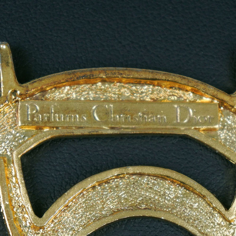 【Dior】クリスチャンディオール
 ビッグロゴ ブローチ
 金メッキ レディース ブローチ