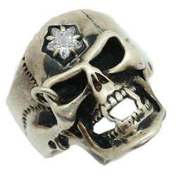 スカル ドクロ 骸骨モチーフ 27号 リング・指輪
 ラインストーン シルバー skull skull skeleton motif メンズ