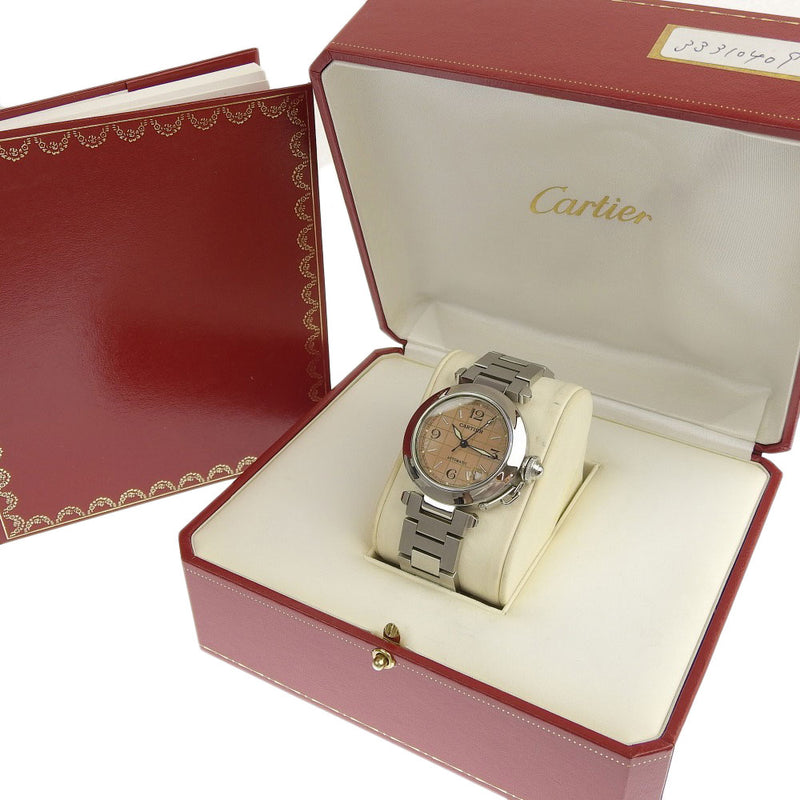 [Cartier] Cartier Pasha C 2324 W31024M7不锈钢自动绕组模拟显示男孩米色表盘