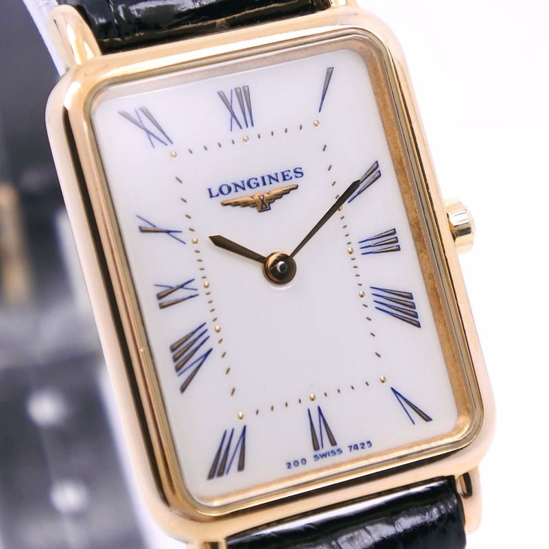 [Longines] Longin Grand Classic Watch 스테인리스 스틸 X 가죽 석영 아날로그 레이디 흰색 다이얼 시계 순위