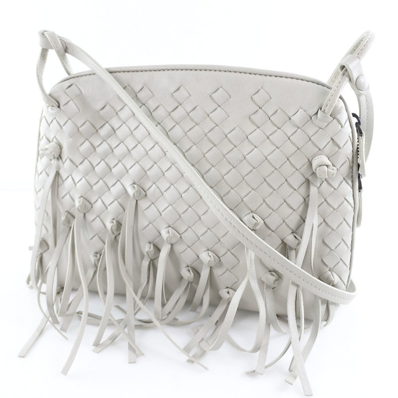 [BOTTEGAVENETA] Bottega Veneta Fringe Intrechart Shoulder Bag Calf Gray Ladies Shoulder Bag A-Rank