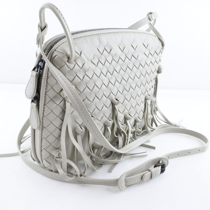 [BOTTEGAVENETA] Bottega Veneta Fringe Intrechart Shoulder Bag Calf Gray Ladies Shoulder Bag A-Rank