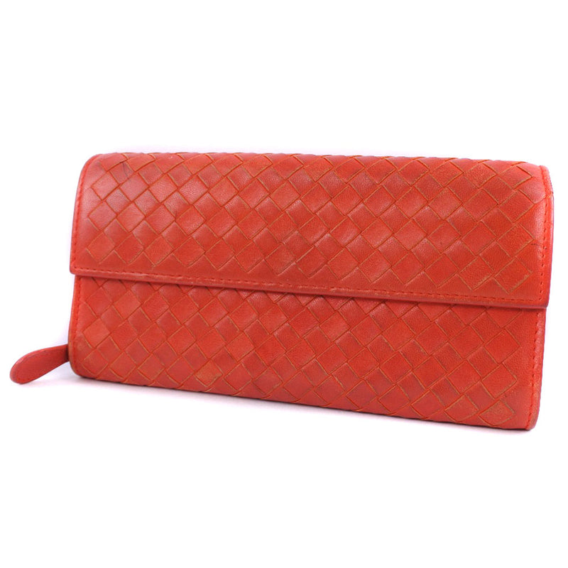 [BOTTEGAVENETA] Bottega Veneta Intrecciato Long Wallet Leather Orange Unisex Long Wallet