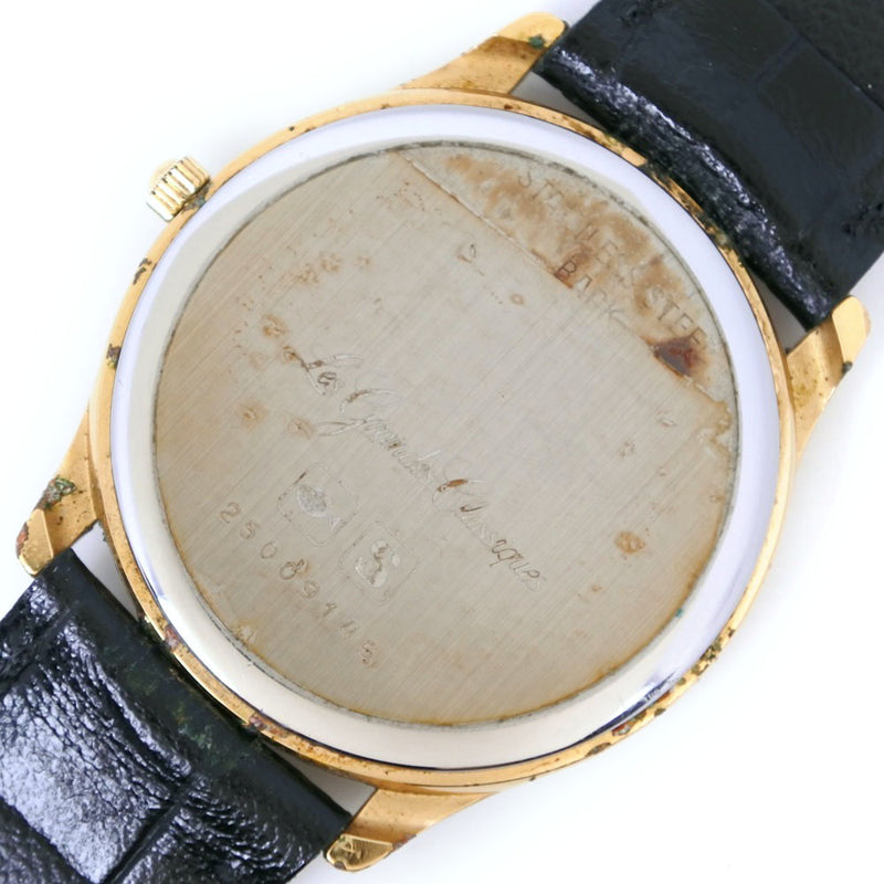 【LONGINES】ロンジン
 ステンレススチール×レザー クオーツ アナログ表示 メンズ ゴールド文字盤 腕時計