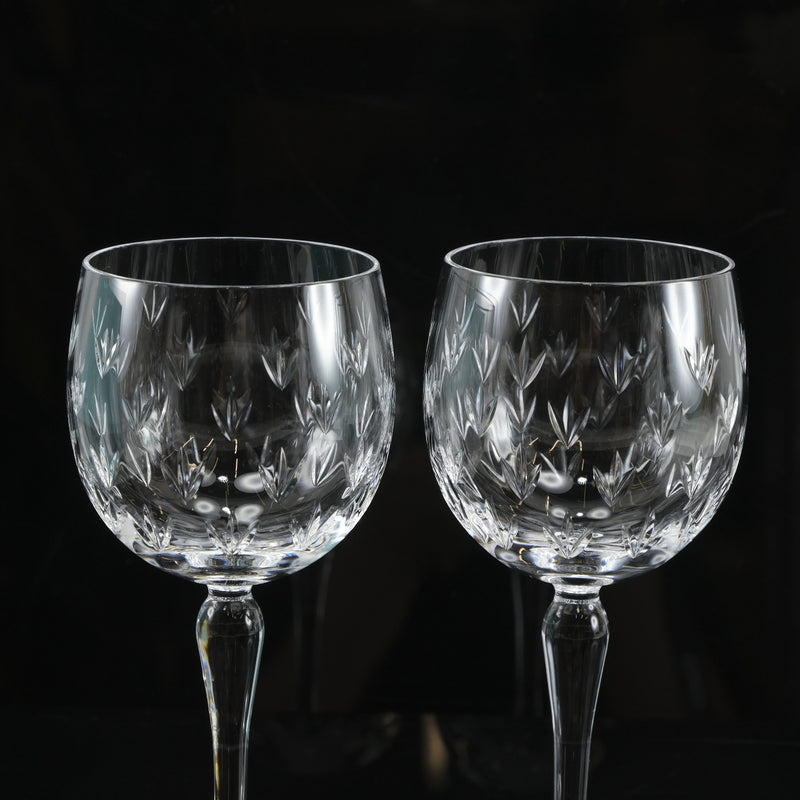 [TIFFANY & CO.] Tiffany Floretto Wine Glass x 2 Crystal_ Tableware A Rank
