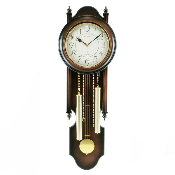 [CITIZEN] Citizen pendulum hanging watch Quartz Clock Curum wooden frame 4MJ740-006 List price 35,000 yen Watch Quartz analog display White Dial Clock A+Rank