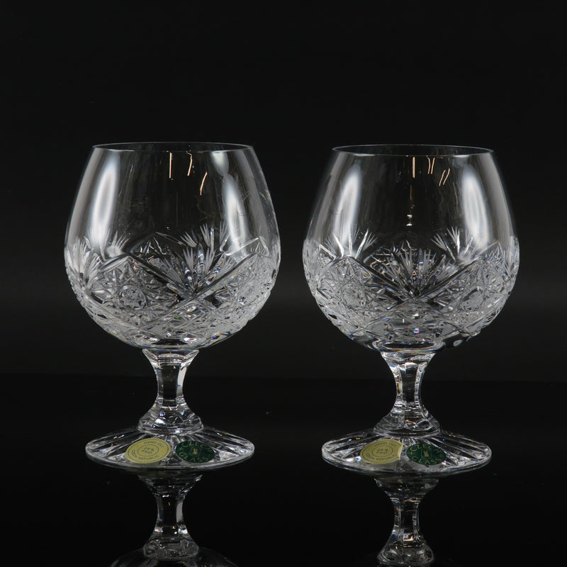 ボヘミアンガラス/チェコガラス/ワイングラス 2客 H12.5cm 保管品未 