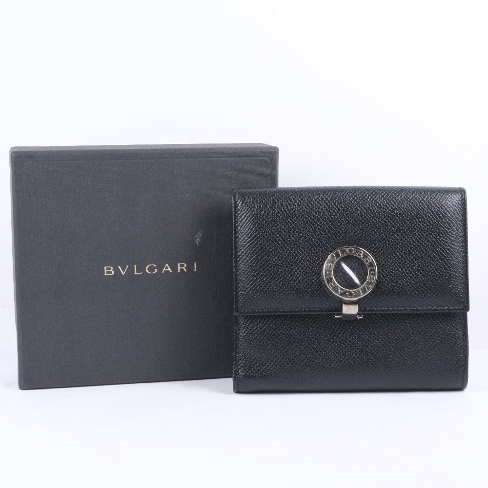 ✨極美品✨ BVLGARI 三つ折財布 サークルロゴ オールレザー ユニセックス