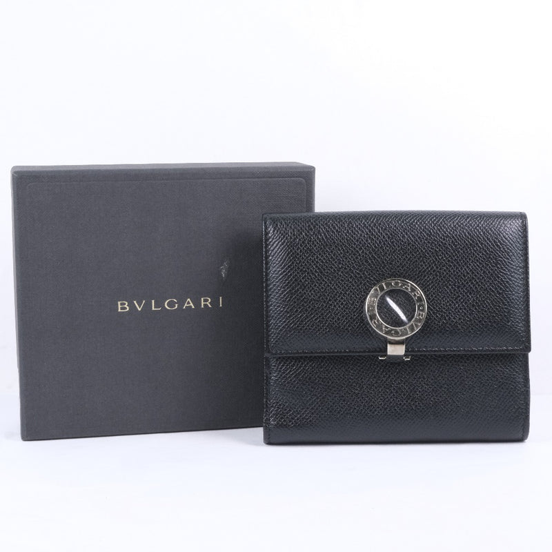 BVLGARI】ブルガリ ブルガリブルガリ ロゴ 二つ折り財布 レザー 黒 