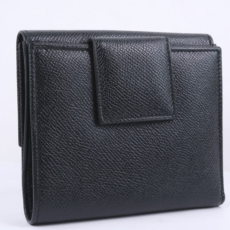[Bvlgari] Bulgari Bulgari Bulgari Bulgari Bulgari徽标Bi Bi -Fold Wallet Leather Black Black Munisex Bi -fold Wallet SA等级