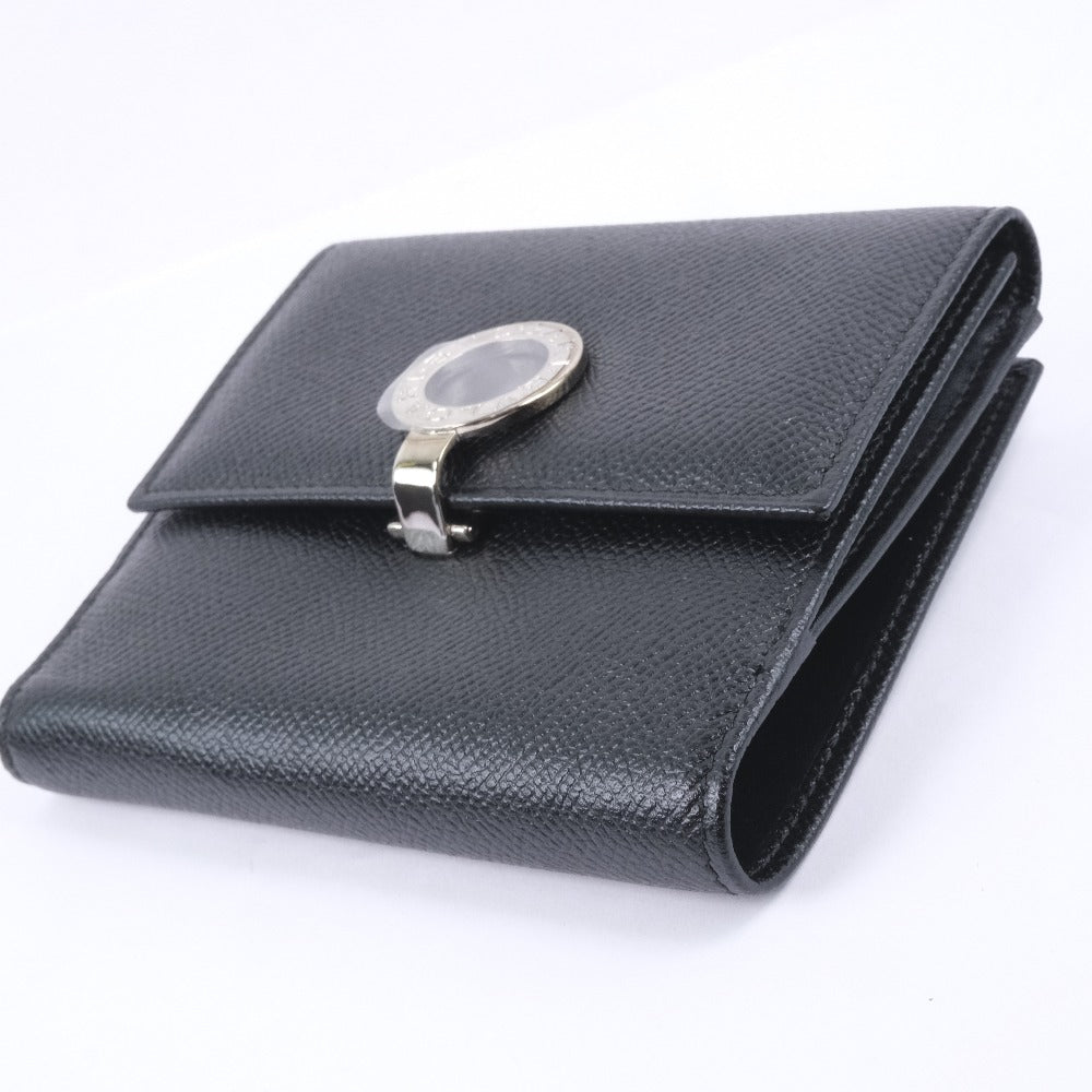 【新品未使用 付属品完備】ブルガリ 折り財布 ロゴ サークル レザー ブラック ✨極美品✨ BVLGARI 三つ折財布 サークルロゴ オールレザー ユニセックス