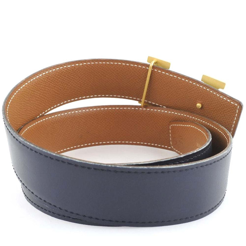 [HERMES] Hermes H belt 70 Box Carf Black 〇Z engraved Ladies Belt A-Rank