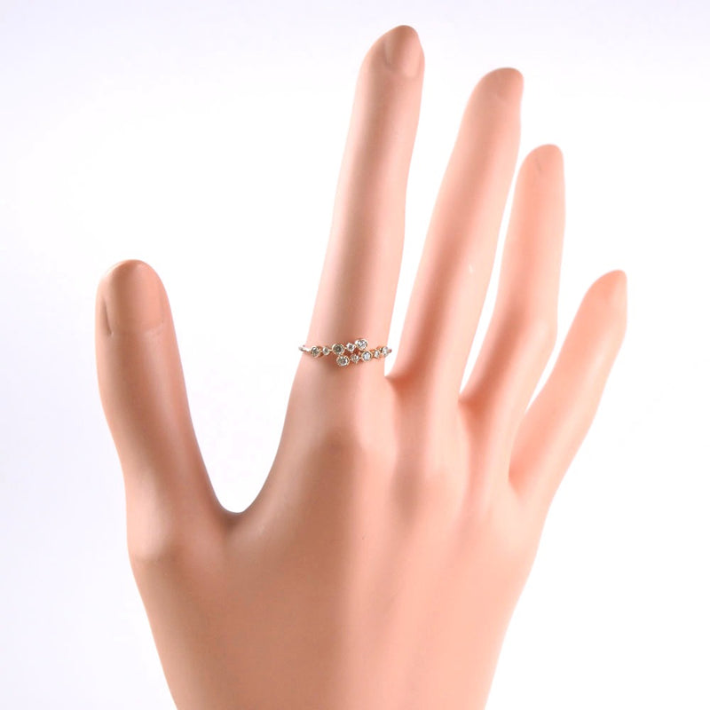 戒指 /戒指K18粉红色金X钻石编号12 0.20雕刻女士戒指 /戒指
