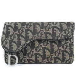 [DIOR] Christian Dior Trotter Saddle triple -fold wallet canvas khaki Ladies triple fold wallet