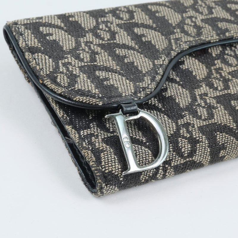【Dior】クリスチャンディオール
 トロッター サドル 三つ折り財布
 キャンバス カーキ レディース 三つ折り財布