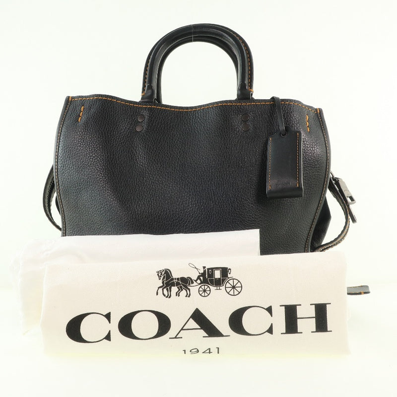 [COACH] Coach Rogue 2WAY shoulder 38124 Handbag Calf Black Ladies Handbag A Rank