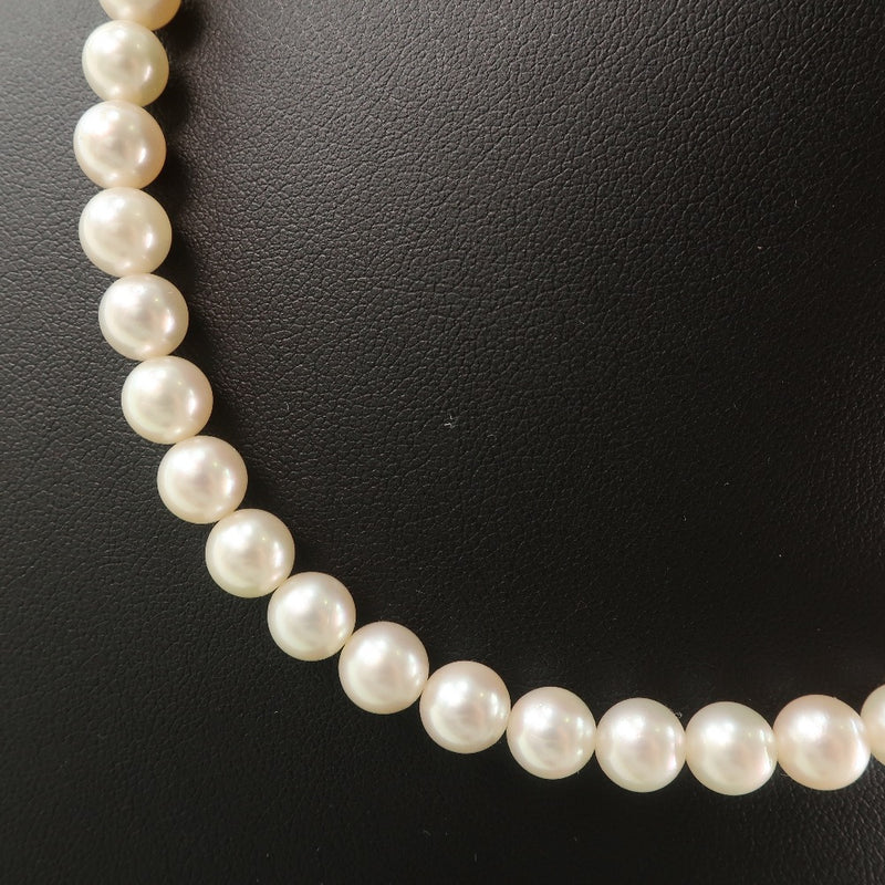 Earring set 7-7.5mm Necklace 7-7.5mm Pearl x K14 White Gold White Ladies Necklace A+Rank