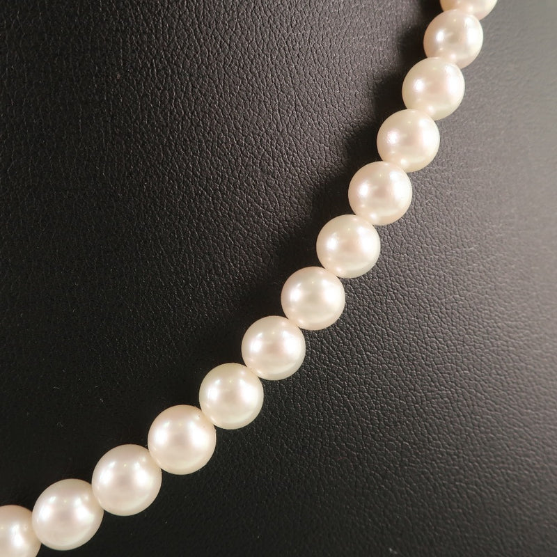 Earring set 7-7.5mm Necklace 7-7.5mm Pearl x K14 White Gold White Ladies Necklace A+Rank