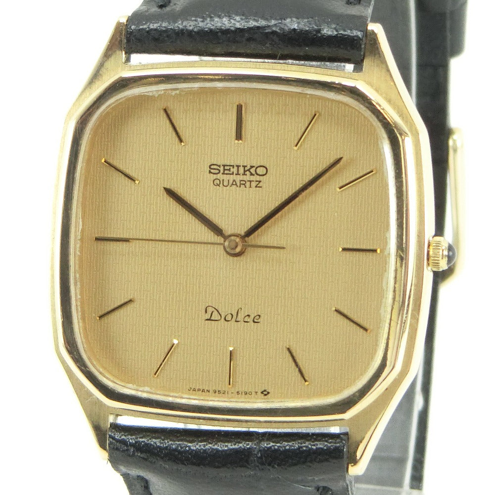 【SEIKO】セイコー, ドルチェ Dolce 9521-5190 腕時計, K14イエローゴールド×ステンレススチール クオーツ メンズ  ゴールド文字盤 腕時計