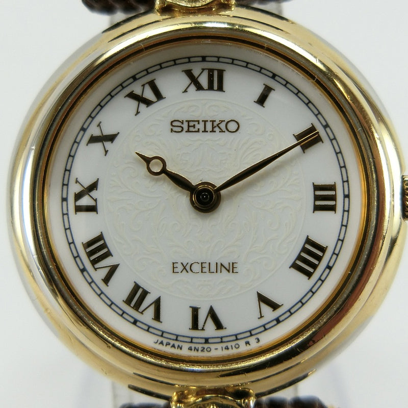 【SEIKO】セイコー
 EXCELINE エクセリーヌ 4N20-0860 腕時計
 クオーツ レディース ゴールド文字盤 腕時計