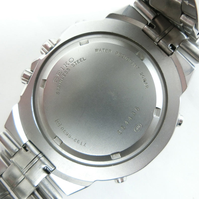 [Seiko] Seiko cronógrafo Fecha 7T32-630 Reloj de cuarzo de acero inoxidable Analógico l Display de marcación blanca para hombres