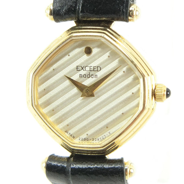 【CITIZEN】シチズン
 EXCEED madam 2200-225074 腕時計
 金メッキ クオーツ アナログ表示 レディース シルバー文字盤 腕時計
A-ランク