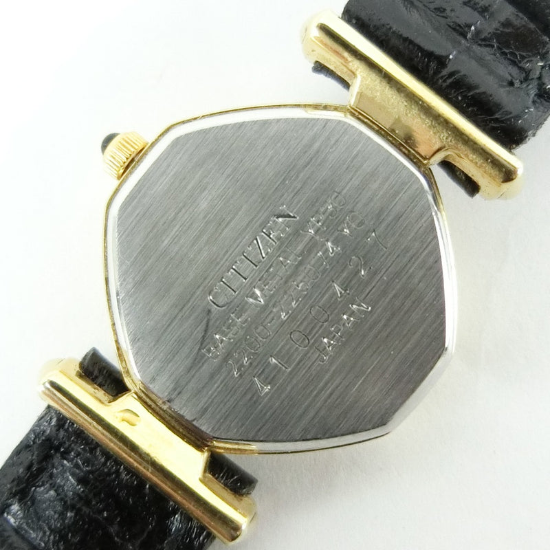 [CITIZEN] Citizen EXCEED MADAM 2200-225074 Watch Gold Plating Quartz Analog Display Ladies Silver Dial Watch A-Rank