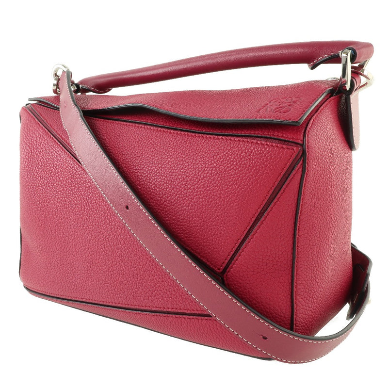 [Loewe] Loebe Puzzle Medium 322.30.K74 Bag Bag Becerro Red Ladies Bag S Rank
