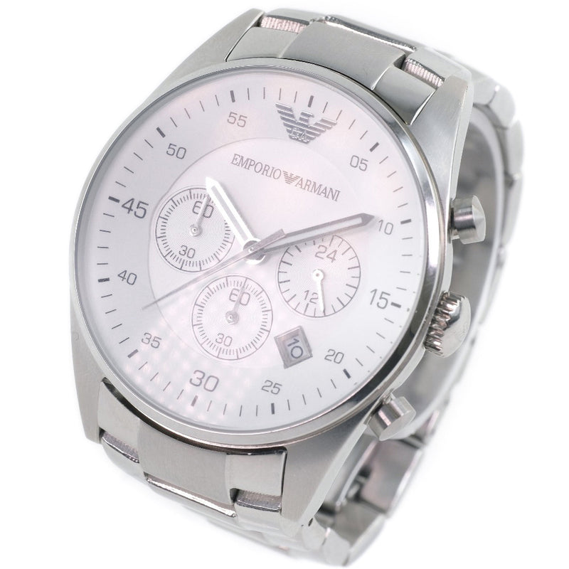 【ARMANI】エンポリオ・アルマーニ
 AR-5869 腕時計
 ステンレススチール クオーツ クロノグラフ メンズ 白文字盤 腕時計
A-ランク