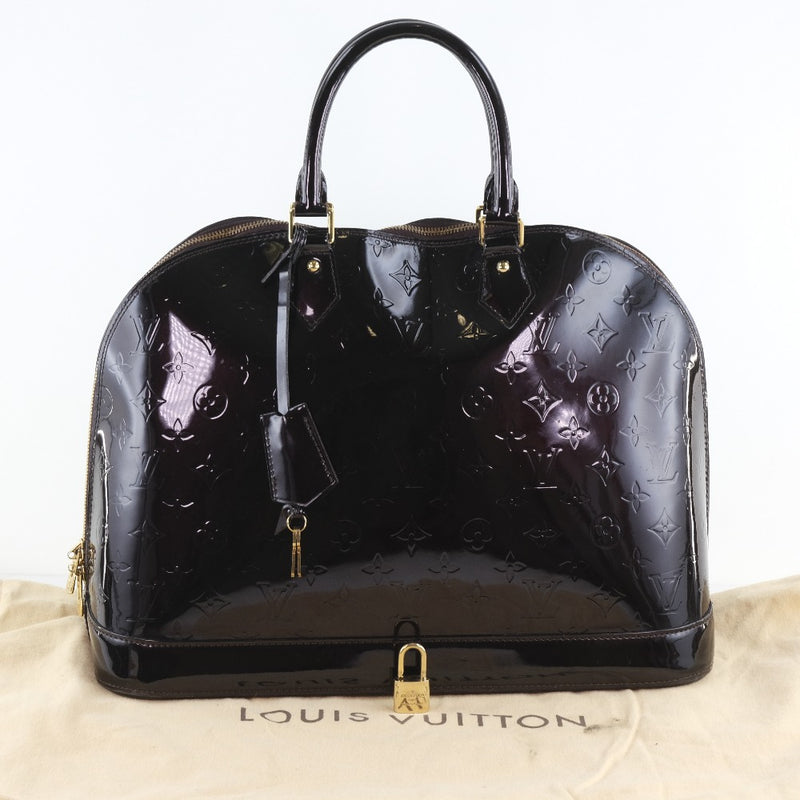[Louis Vuitton] Louis Vuitton Alma MM M93595手袋会标Verni Amarant女士女士手提包