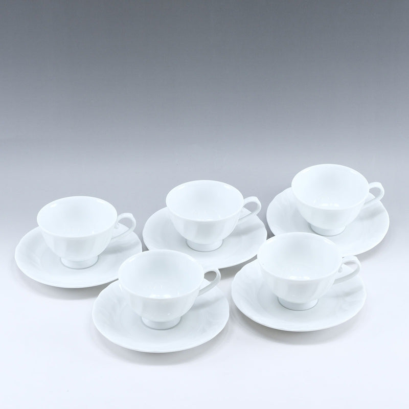 [Narumi] Narumi餐具5-套装总计25件杯子和碟子/大型，中和小型瓷器白色男女通用餐具S等级
