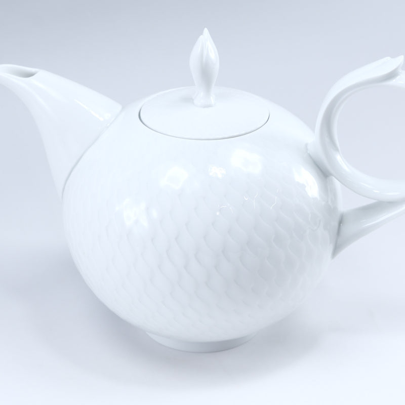 [Meissen] Meissen Wave Play White Tea Pot 1050 (ml) 000001/29727 Vigera porcelana unisex vajilla un rango